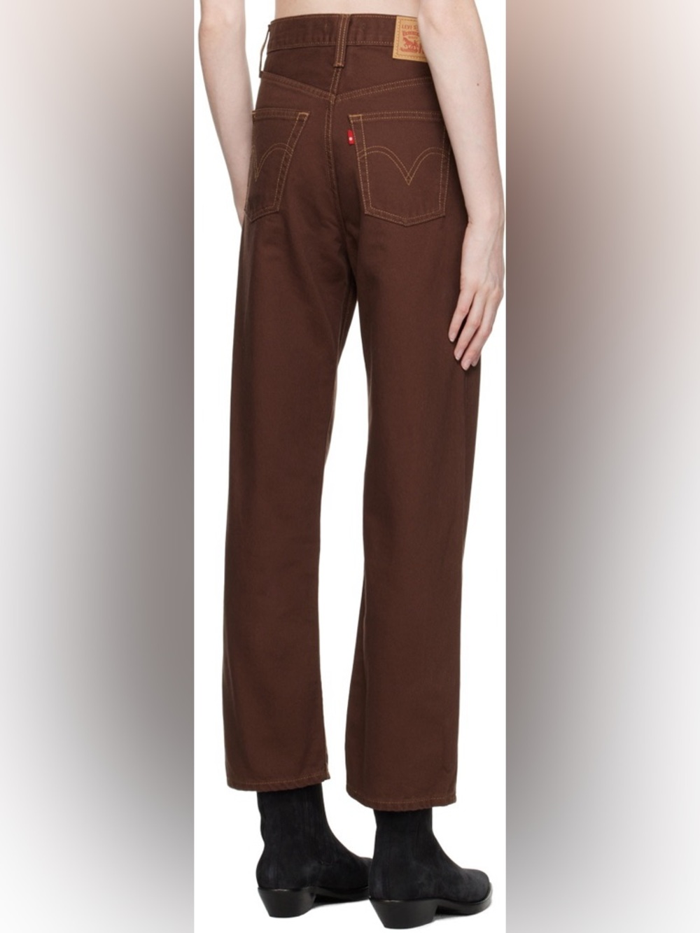 Levi's Ultra-High Rise Ribcage Straight Ankle Brown Coffee Jeans - Picture 2 of 7